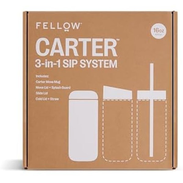 Isolerade muggar - FELLOW - Carter - Set om 3 - Matt vit - 473 ml Svart