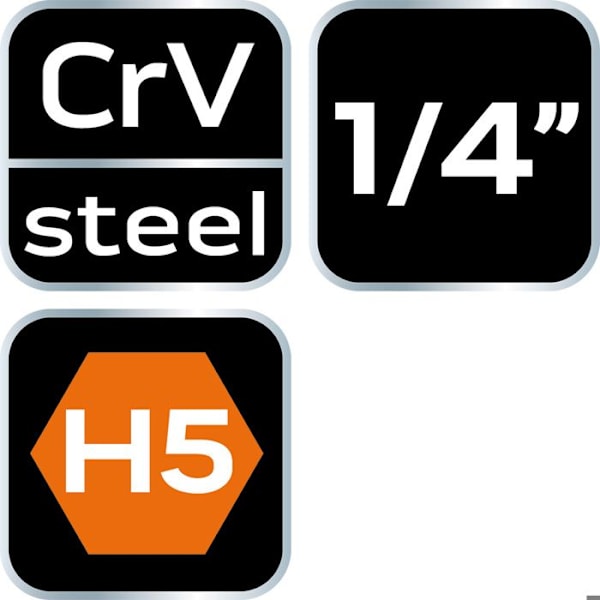 Hexagonal H5-bits på 1/4" hylsa, kort, 37 mm