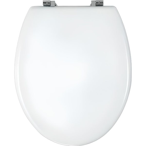 Toalettsits - WENKO - Bali - MDF - Rostfritt stål - 35 x 42 cm - Vit Vit