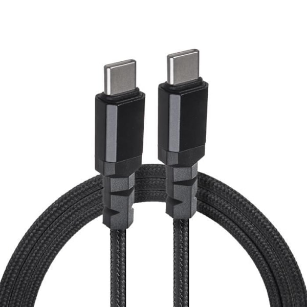 Kabel 2x USB-C 15W Maclean MCE493 som stöder QC 3.0 datatransfer 3A svart längd 1m