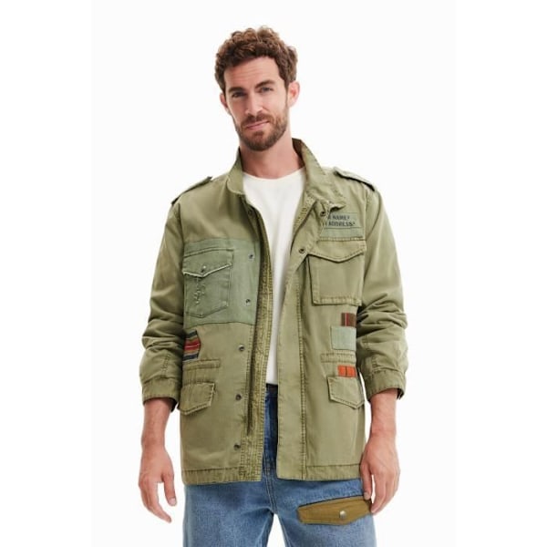 Desigual Amaru patchwork parkas - grön - XL Grön XL
