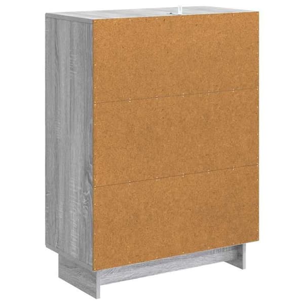 vidaXL Buffé Sonoma grå 66 x 34,5 x 90 cm Ingenjörsträ 893901