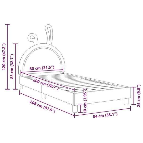 Barnsängram - vidaXL - 80x200 cm - Vit - Ingenjörsträ - Förvaringsfickor - Lattsystem Vit