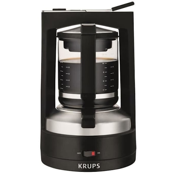 KRUPS - Tryckkaffebryggare - 12 koppar - 850W - 1 L tank - svart - T8