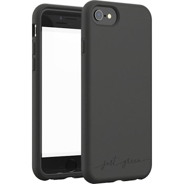 Coque Bio för iPhone 6/7/8 - JUST GREEN - Svart - 100% Biologiskt Nedbrytbar - Mjuk - Tillverkad i Europa Svart
