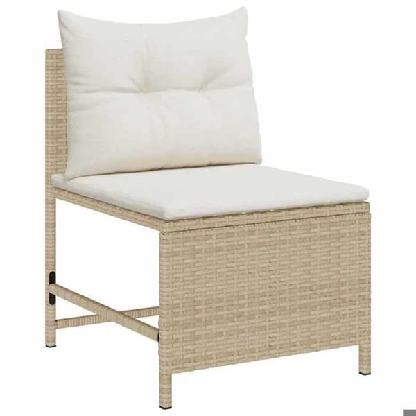 vidaXL Trädgårdsoffeset 6 delar Beige och kräm polyrotin 4104703