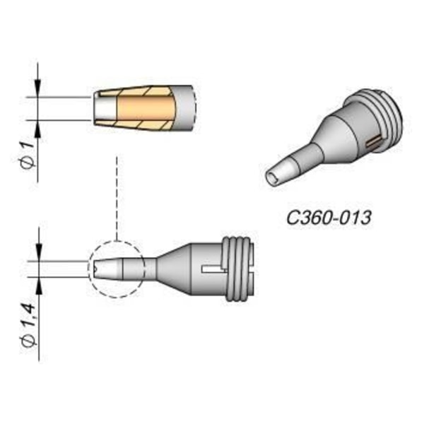 Lödpenna - JBC - 24326-DI - 1mm - Trådad - Professionell