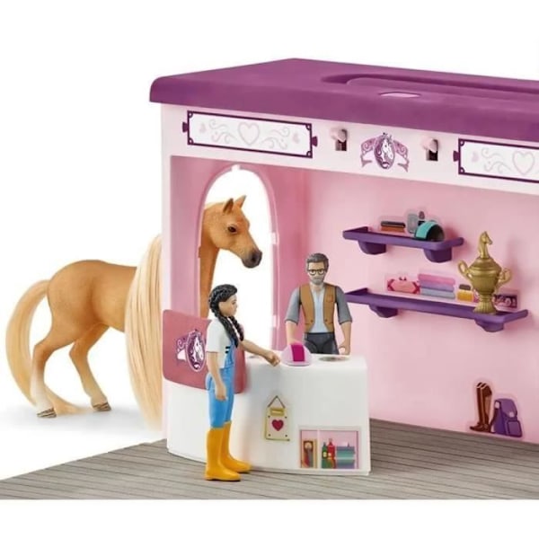 Sofia's Beauty Pop-Up Shop - Schleich Stall Styling Case med Grooming Accessories och hästfigurer - Set med Flerfärgad