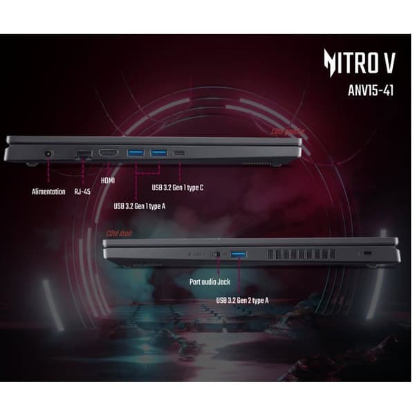 Bärbar gaming-dator - ACER - Nitro 5 - Ryzen 7 7735HS - RTX 4060 - 16 GB DDR5