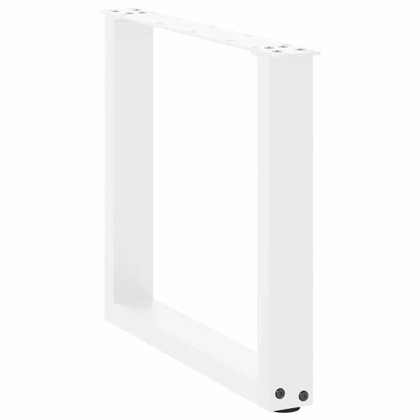 vidaXL U-formade soffbordstödet, 2 stycken, vit, 50 x (42-43) cm, stål 4013157