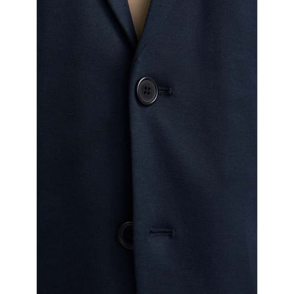 Jack & Jones Jaxon blå slim croppad kavaj i jersey (74% polyester, 22% viskos, 4% elastan) mörk marinblå 52