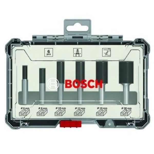 Spårfrässats - BOSCH - 6 delar - 1/4' skaft