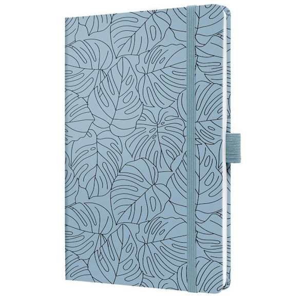 Sigel - JN353 - Jolie Notebook, Blue Monstera, Ruled, 13,5 x 20,3 cm, Hårt pärm, 174 sidor, Ljusblått, Svart