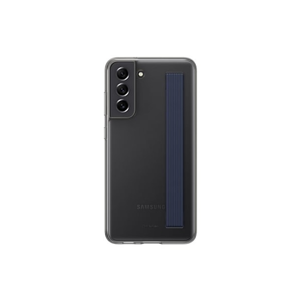Genomskinligt hårt fodral - BBC - Samsung Galaxy S21 FE - Mörkgrå - 2 silikonband - Halvtransparent Mörkgrå