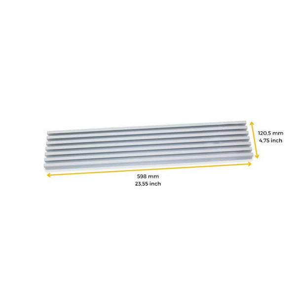 Luftventil för ugn - Emuca - 600 - Matt anodiserad - Aluminium - Plastik Matt eloxerad