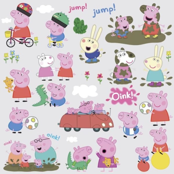 RUMSTUDIO Peppa Pig Multi-Element Flytbar vinyldekoration Flerfärgad