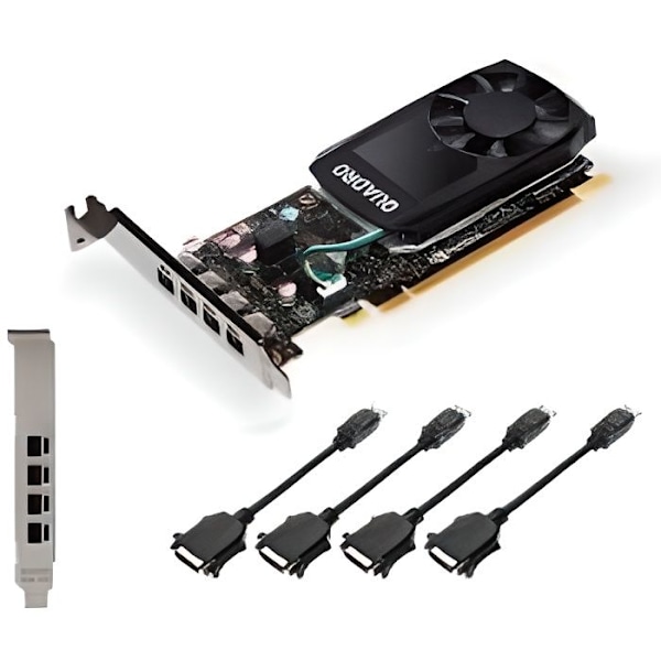 pny professionell grafik PNY VCQP620DVIV2-PB Quadro P620 V2 2GB GDDR5 grafikkort (Nvidia Quadro P620 DVI V2) - 3536403375607 Svart
