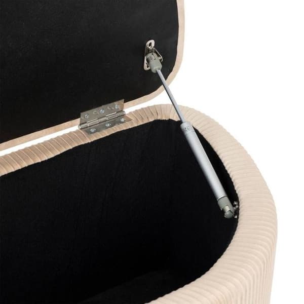 Banc coffre velours Solaro beige 100x40cm beige