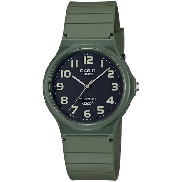 Casio Vattentålig - Grön silikon - Svart urtavla - MQ-24UC-3BDF - Index arabisk siffra