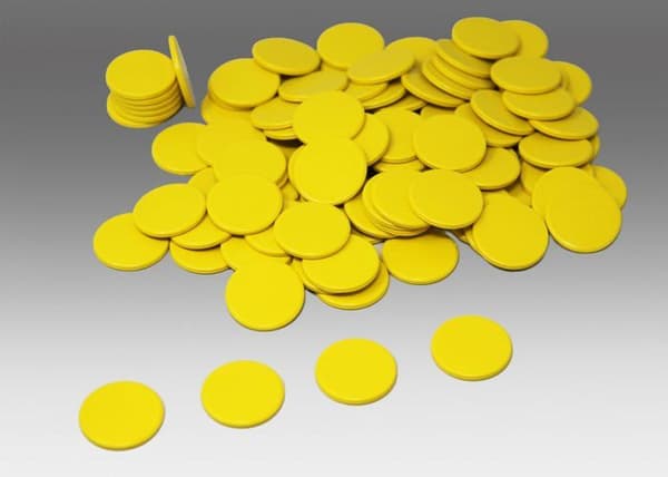 Spelmarker - WISSNER - 200233.000 - Gula - 100 bitar - RE-Plastic® - Ø 25 mm