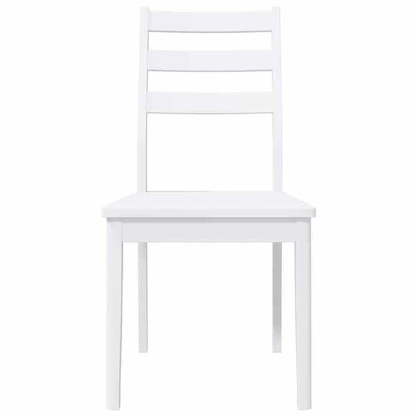 vidaXL Matstolar 2 st vit massiv gummiträ, middagsstol, stol, vardagsrumstol, matstolar, stol 4102521