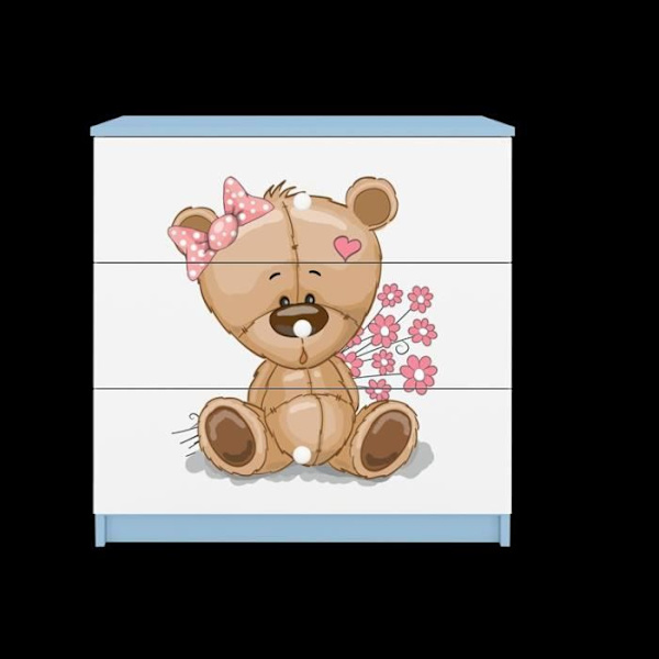Kocot Kids Babydreams Blue Bear Flowers Babybyrå - Vit - 5903282037304 Vit
