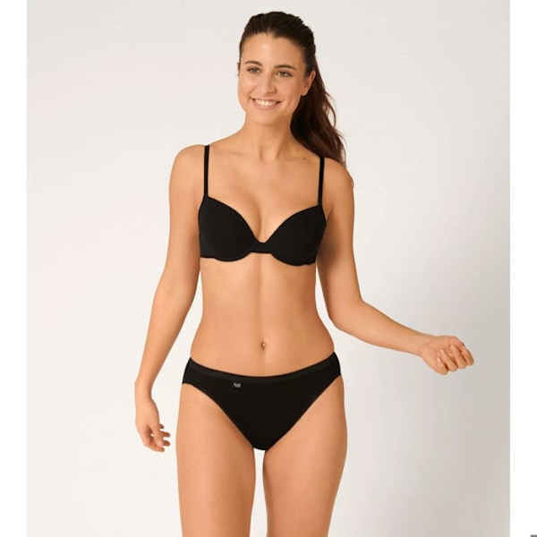 Culotte damer - Sloggi - Basic+Tai - Behagelig - Lavt liv - Myk bomull svart 50