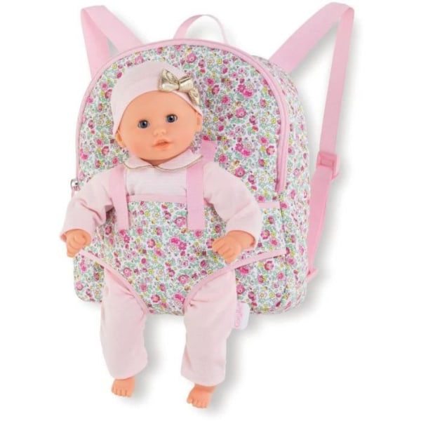 Corolle blommig bärsele ryggsäck för 30 cm babydockor Rosa