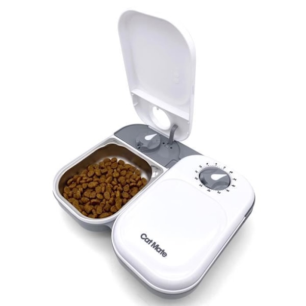 Automatisk skål - Cat Mate - C200 - 2 måltider - 400 g - Vit Vit