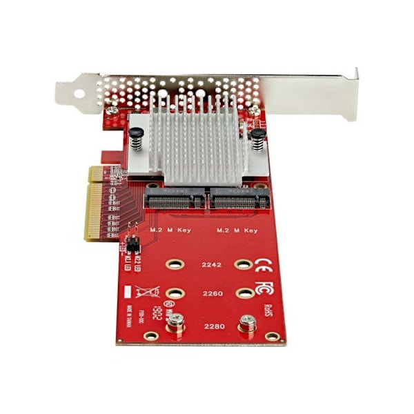 SSD-adapter M.2 - STARTECH - X8 DUAL - PCIe NVMe/AHCI - 1 To - PCI Express 3.0 - Svart