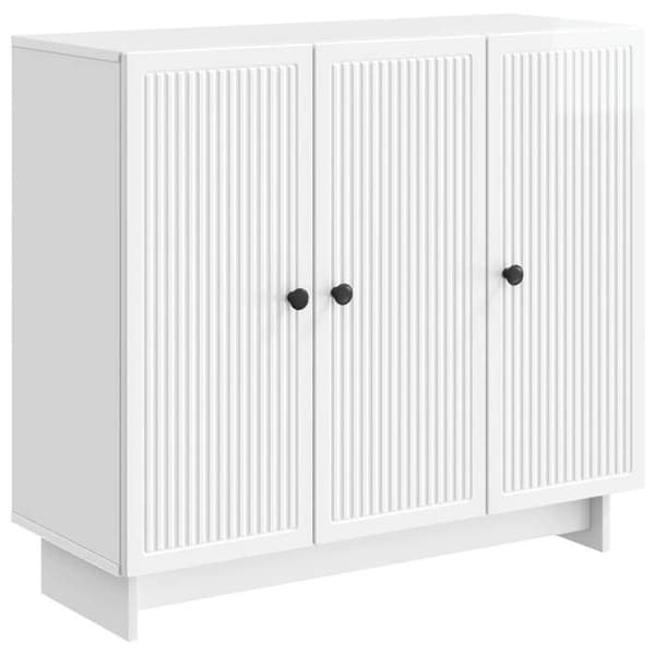 vidaXL Buffé Vit glänsande 89 x 34,5 x 80 cm Ingenjörsträ 893959