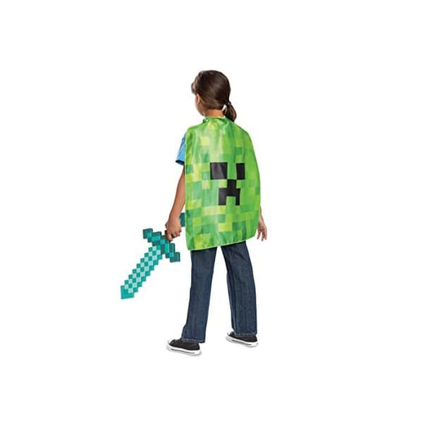 Kostym - DISGUISE - Minecraft - Diamantsvärd - Creeperkappa - Mix 3-99 år Blå
