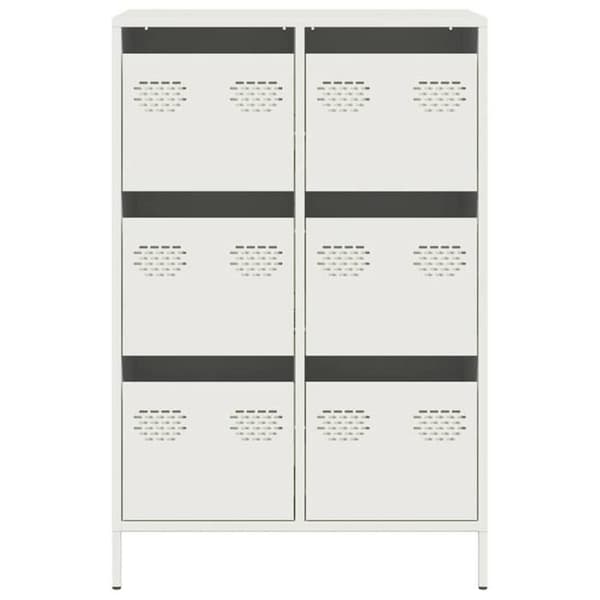 vidaXL Buffé hög vit 68x39x101,5 cm stål 851225