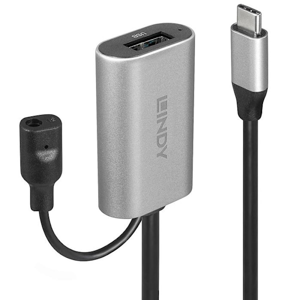 Lindy USB-C förlängningskabel för USB typ A - 5m - Skärmad - Rund - 2 års garanti