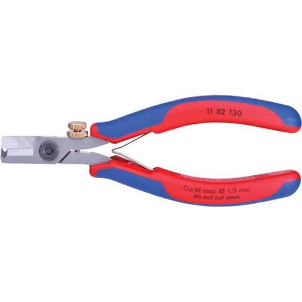 Elektronisk avisoleringstång - KNIPEX - 11 82 130 - Mått: 130 mm - Arbetsyta: 0,03-1,0 Ø mm