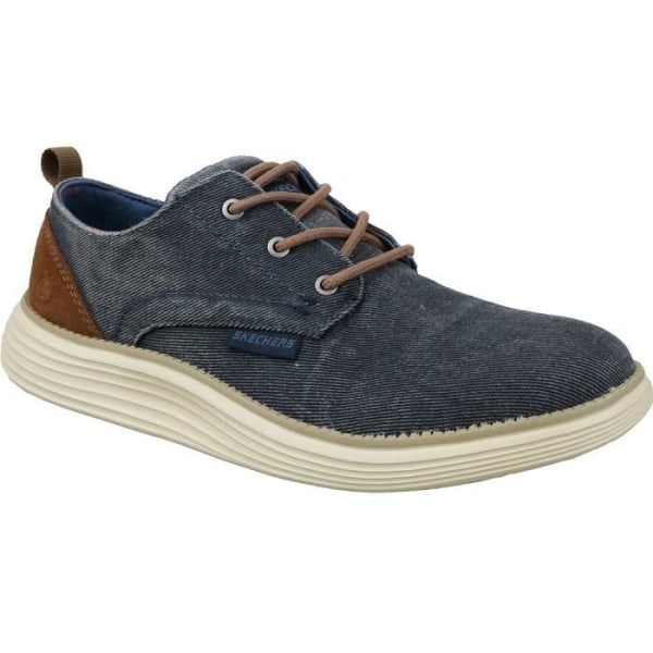 Sneakers för män - SKECHERS - Status 2.0 Pexton - Denimblå - Lädersnören - Läderdetaljer Blå 40