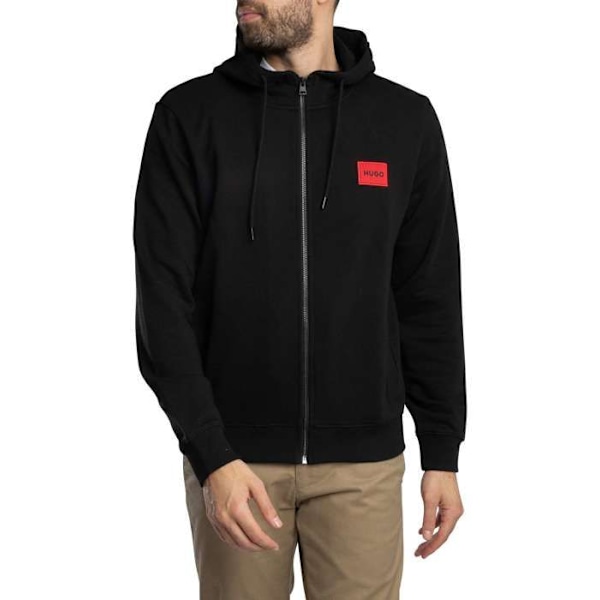 Sweat med dragkedja - HUGO BOSS - Daple212 - Bomullsfleece - Logotypmärke - Svart Svart XL