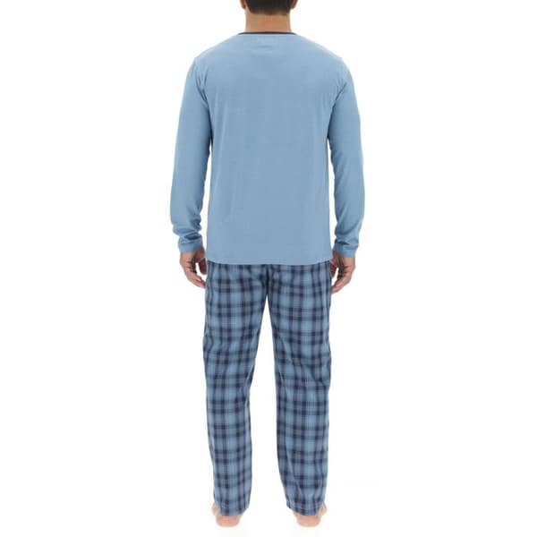 Pierrecardin Lång Pyjamasset i Bomull för Herr Blå XXL