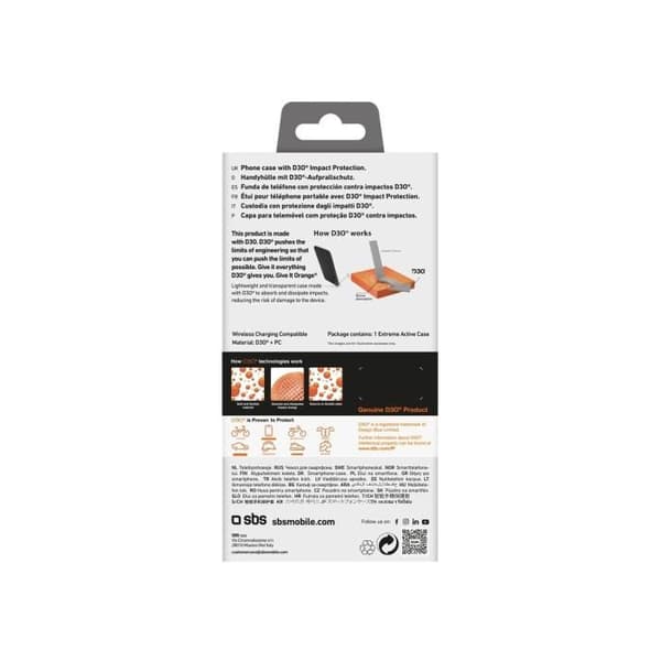 Skyddsskal - SBS - iPhone 16e - D3O - Transparent - Hög skydd Transparent