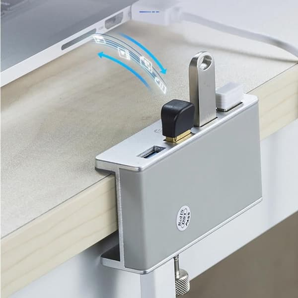 USB-hubb - ORICO - MH4PU - 4 Portar USB-A 3.0 - Klämfäste - Silverdesign