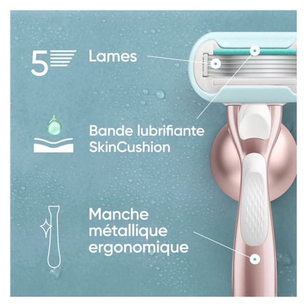 Rasoir Venus PRO Smooth Sensitive + 3 påfyllningar Vit