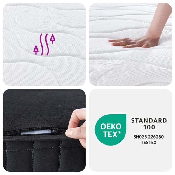 vidaXL Bonnell Resårmadrass Medium 90x200 cm 372940