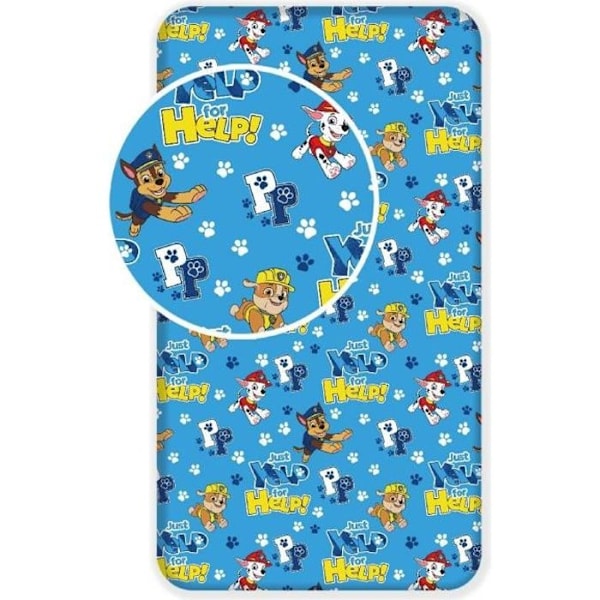 Drap Housse - Paw Patrol - 90 x 200 cm - 100% Bomull - Maskintvättbar - Tema Chase, Marshall, Rubble