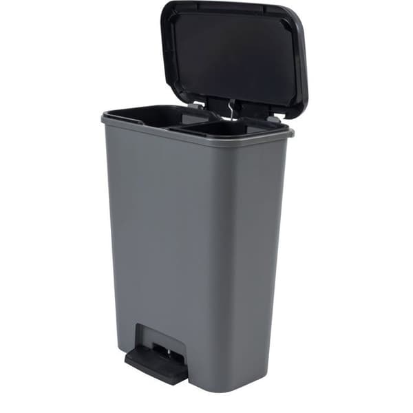 Pedalavfallssortering Duo - CURVER - COMPATTA - 23 L + 23 L - Grafitgrå - Polypropen antracit