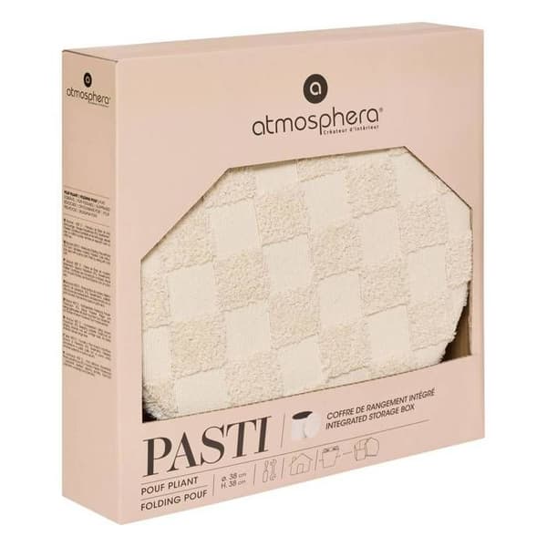 Fällbar puff "Pasti" vit D38x38cm Vit