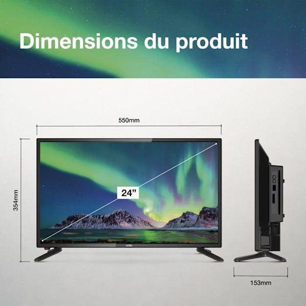 Cello LED-TV - C2420SDE - 24 tums HD Ready LED-TV med integrerad DVBT2 S2 Triple Tuner