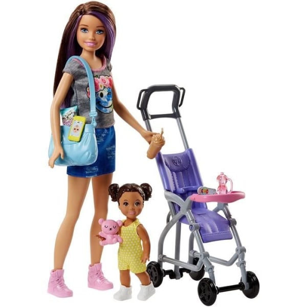 BARBIE Skipper barnvakt och hennes barnvagn