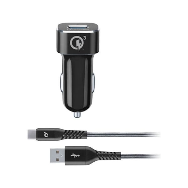 Bilchargo - CELLULAR LINE - TETRCBRHUKITQCTYCK - 18W - USB-C - Stötbeständig Svart