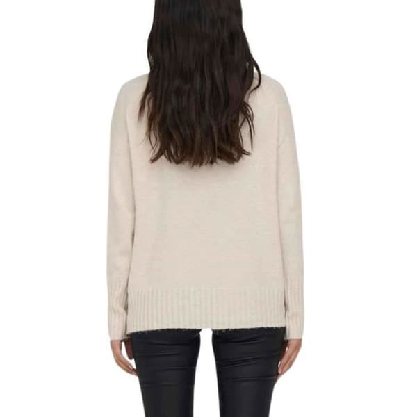 Pull Only Gabriel Beige för Dam - ONLY - Gabriel - Långa ärmar - Hög krage - Stretchigt stickat tyg beige S
