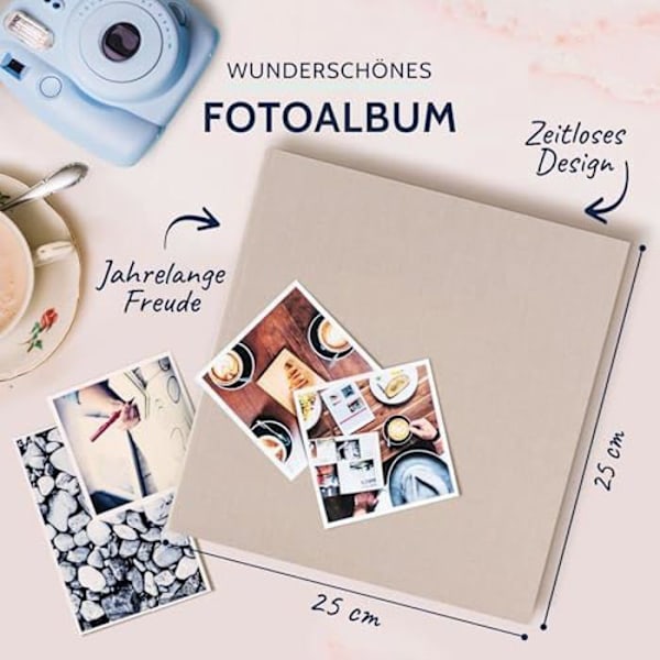 Fotoalbum - GOLDBUCH - Sommarttrend 2 - 60 vita sidor - Linneomslag - Beige 25 x 25 cm Beige